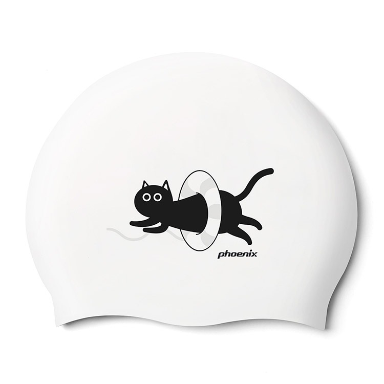 PHOENIX Cat Tube Silicone Swim Cap White [PCS-03 Cat Tube (White)] 상품컷