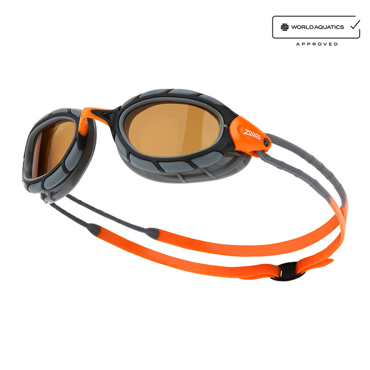 ZOGGS Predator Polarized Ultra Goggles Gray Orange [461058 (GYORPCP) World Aquatics Approved + Antifog Giveaway] 상품컷