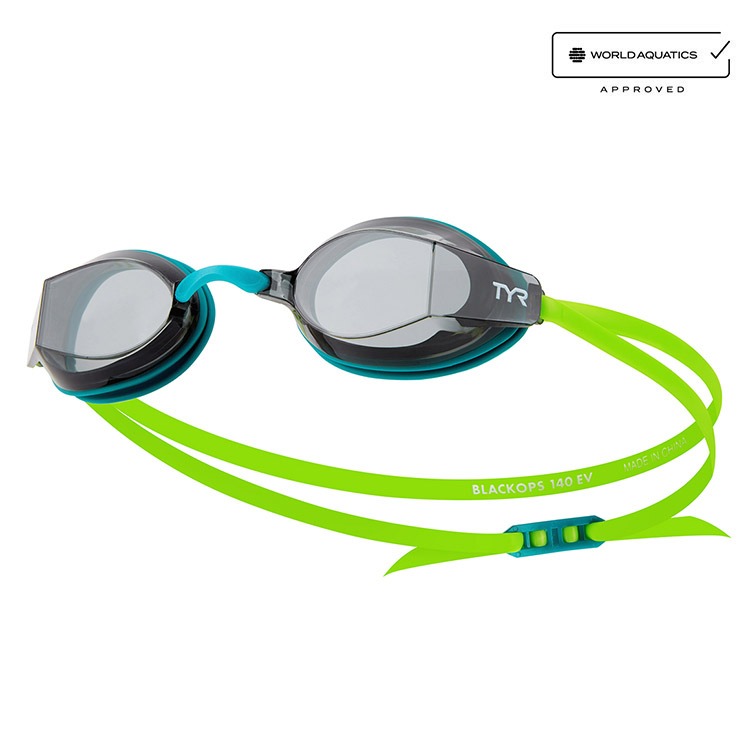 TYR Black OPS 140 EV Goggles Smoke Green [LGBKOP 258 World Aquatics Approved]