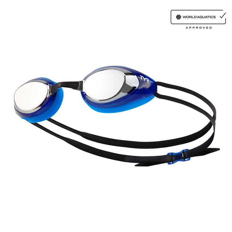 TYR Blackhawk Racing Mirrored Goggles Silver Blue [LGBHM 046 World Aquatics Approved]