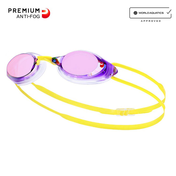 SWANS SRX Premium Antifog Mirrored Goggles Purple Ruby [SRX-M PAF (PURRU) World Aquatics Approved]