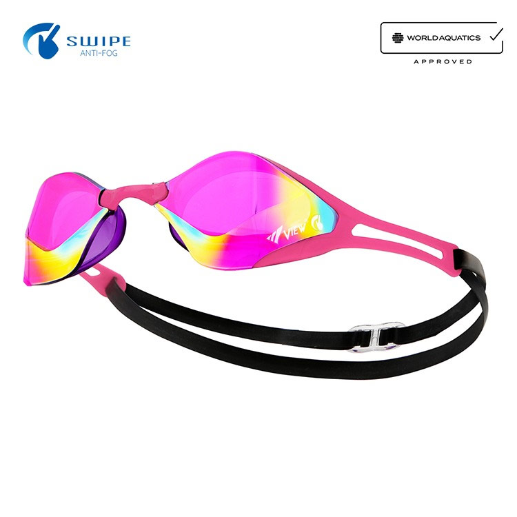 VIEW Blade F Zero Swipe Mirrored Non-Cushion Swim Goggle Pink [V128SAM (VOP) FINA Approved ]