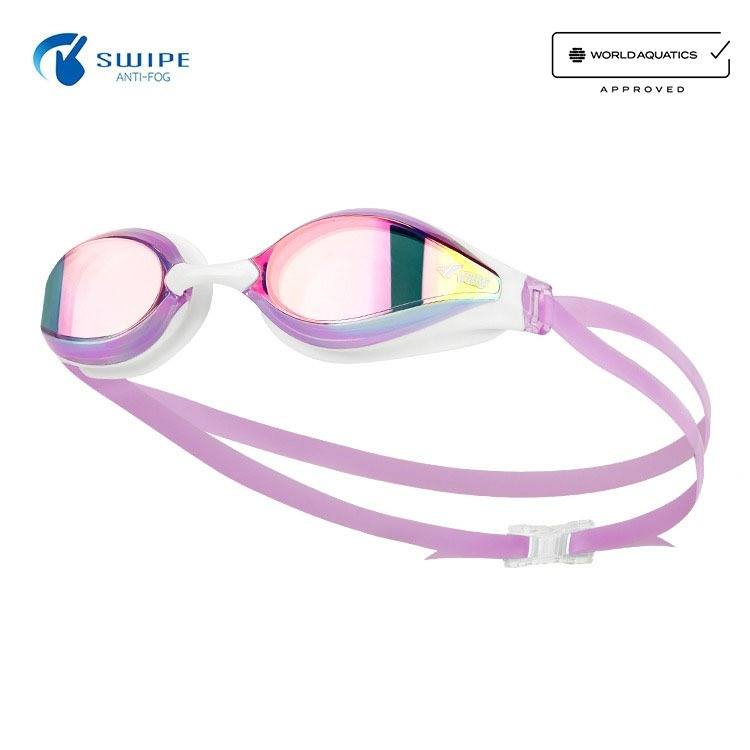 VIEW Aile Flexible Fit Swipe Antifog Mirrored Goggles Lavender Purple [V240ASAM (LVP)World Aquatics Approved] 상품컷