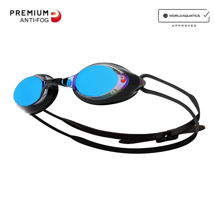 SWANS SRX Premium Antifog Mirrored Goggles Smoke Blue [SRX-M PAF (SMBL) World Aquatics Approved]