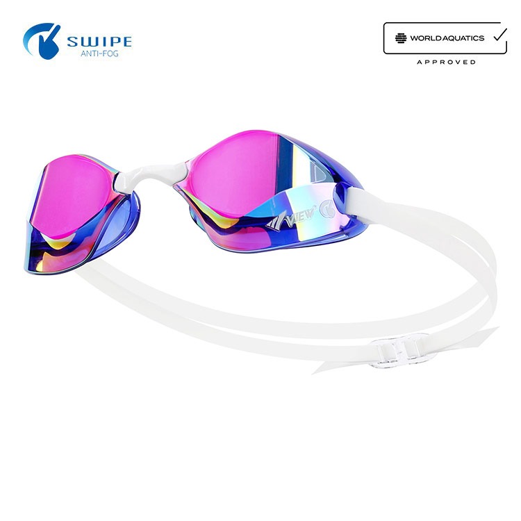 VIEW BladeF Swipe Antifog Mirrored Non-Cushioned Goggles Blue [V122SAM (CBLP) World Aquatics Approved]
