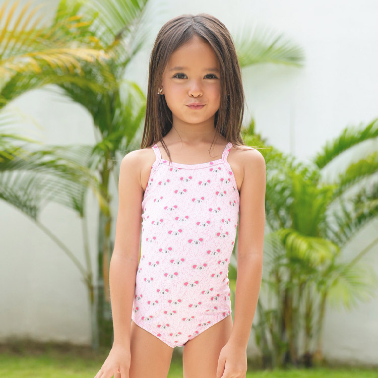 LEMANGO Kids Kkoala Open Back Swimsuit Pink [LSGON10003413 Girl's] 상품컷