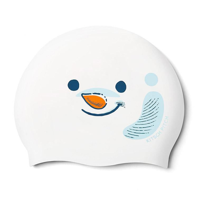 KITSCH PITCH Zoom In Snowman Silicone Swim Cap White [KPD1CS004 (WHT)] 상품컷