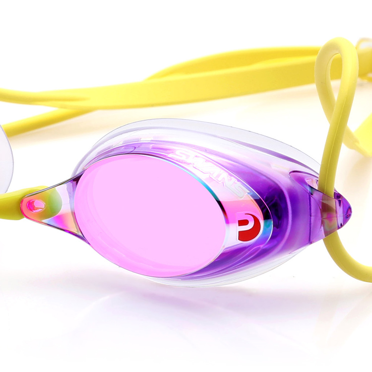 SWANS SRX Premium Antifog Mirrored Goggles Purple Ruby [SRX-M PAF (PURRU) World Aquatics Approved] 디테일