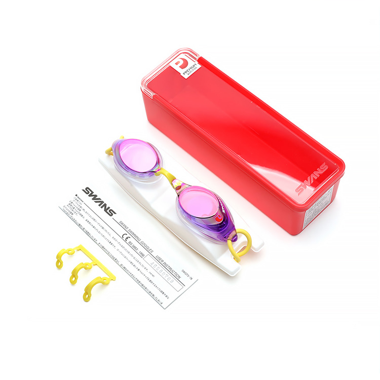 SWANS SRX Premium Antifog Mirrored Goggles Purple Ruby [SRX-M PAF (PURRU) World Aquatics Approved] 디테일