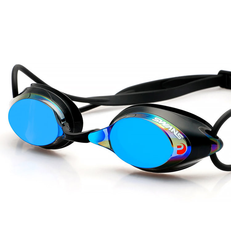 SWANS SRX Premium Antifog Mirrored Goggles Smoke Blue [SRX-M PAF (SMBL) World Aquatics Approved] 디테일