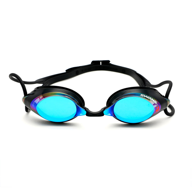SWANS SRX Premium Antifog Mirrored Goggles Smoke Blue [SRX-M PAF (SMBL) World Aquatics Approved] 디테일