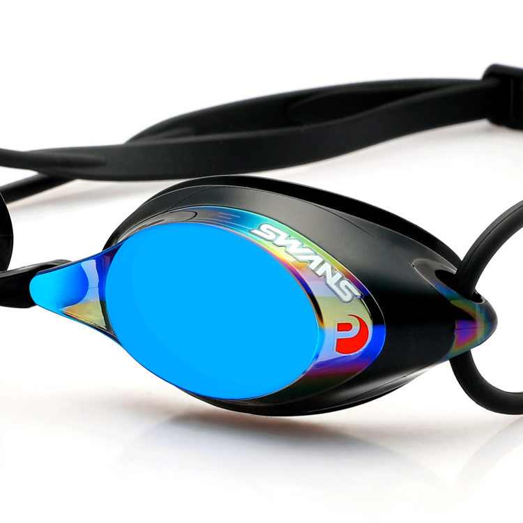 SWANS SRX Premium Antifog Mirrored Goggles Smoke Blue [SRX-M PAF (SMBL) World Aquatics Approved] 디테일