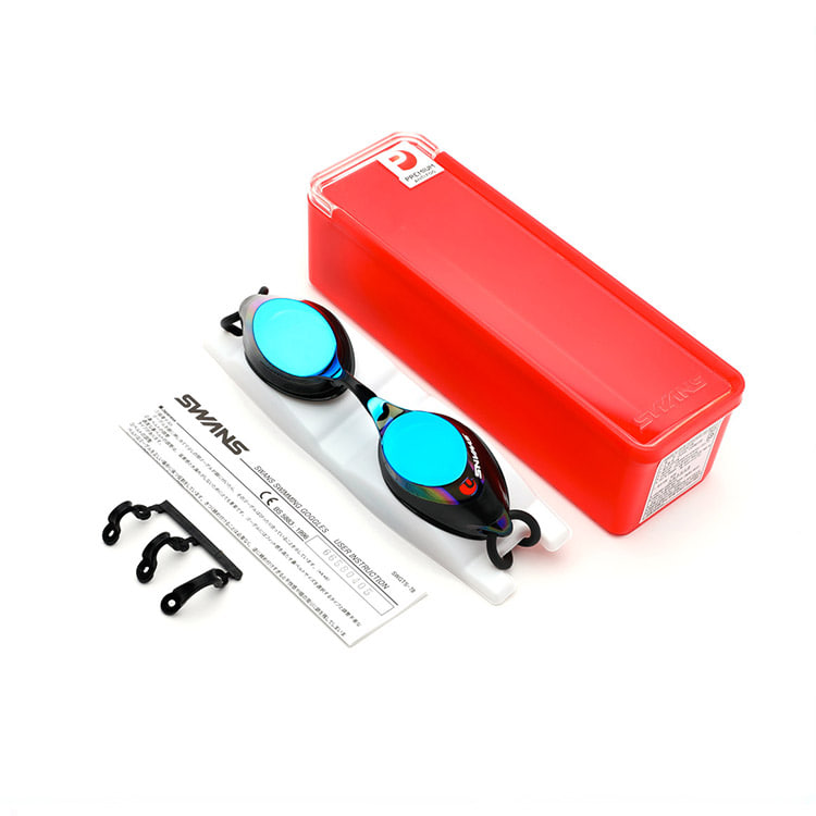 SWANS SRX Premium Antifog Mirrored Goggles Smoke Blue [SRX-M PAF (SMBL) World Aquatics Approved] 디테일