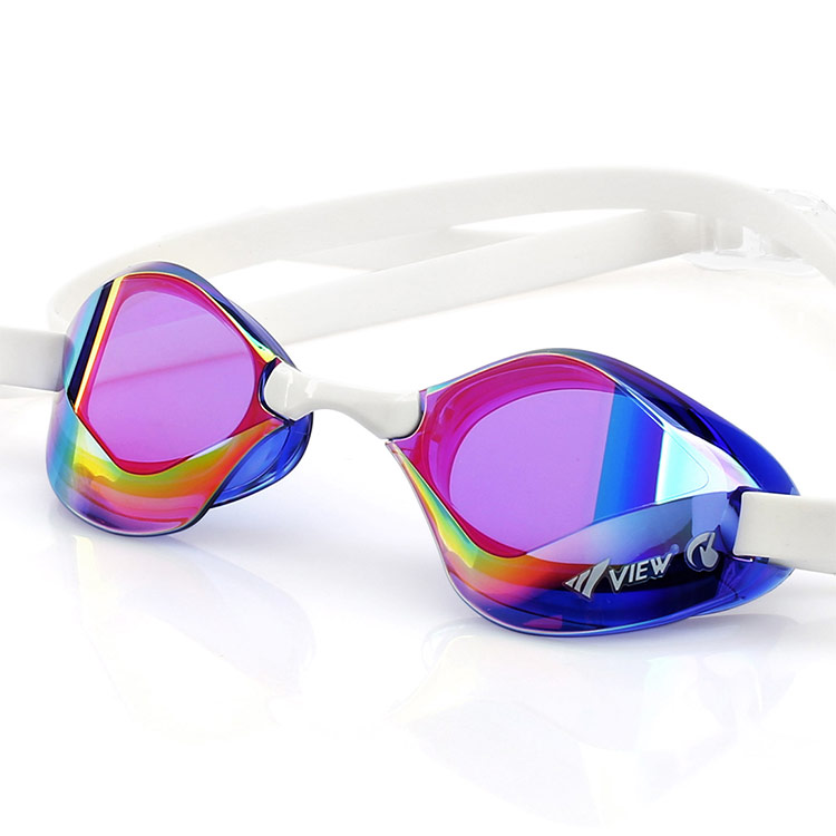 VIEW BladeF Swipe Antifog Mirrored Non-Cushioned Goggles Blue [V122SAM (CBLP) World Aquatics Approved] 디테일