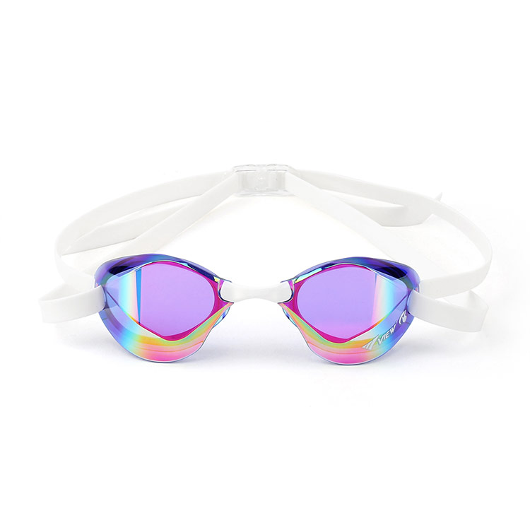 VIEW BladeF Swipe Antifog Mirrored Non-Cushioned Goggles Blue [V122SAM (CBLP) World Aquatics Approved] 디테일