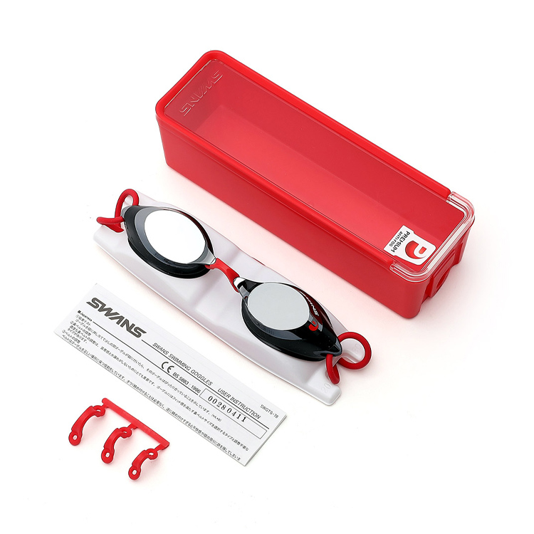 SWANS SRX Premium Antifog Mirrored Goggles Silver [SRX-M PAF (SMSI) World Aquatics Approved] 디테일