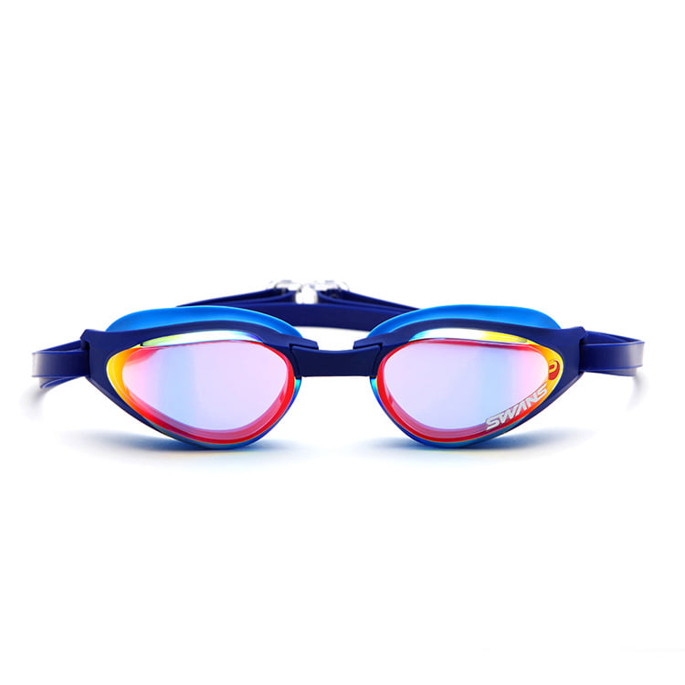 SWANS Ascender Premium Antifog Polarized Mirrored Goggles Navy Shadow [SR-81M PAF (NASHD) World Aquatics Approved] 디테일