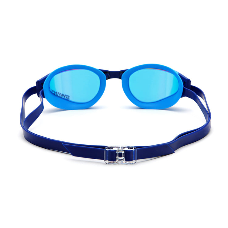 SWANS Ascender Premium Antifog Polarized Mirrored Goggles Navy Shadow [SR-81M PAF (NASHD) World Aquatics Approved] 디테일