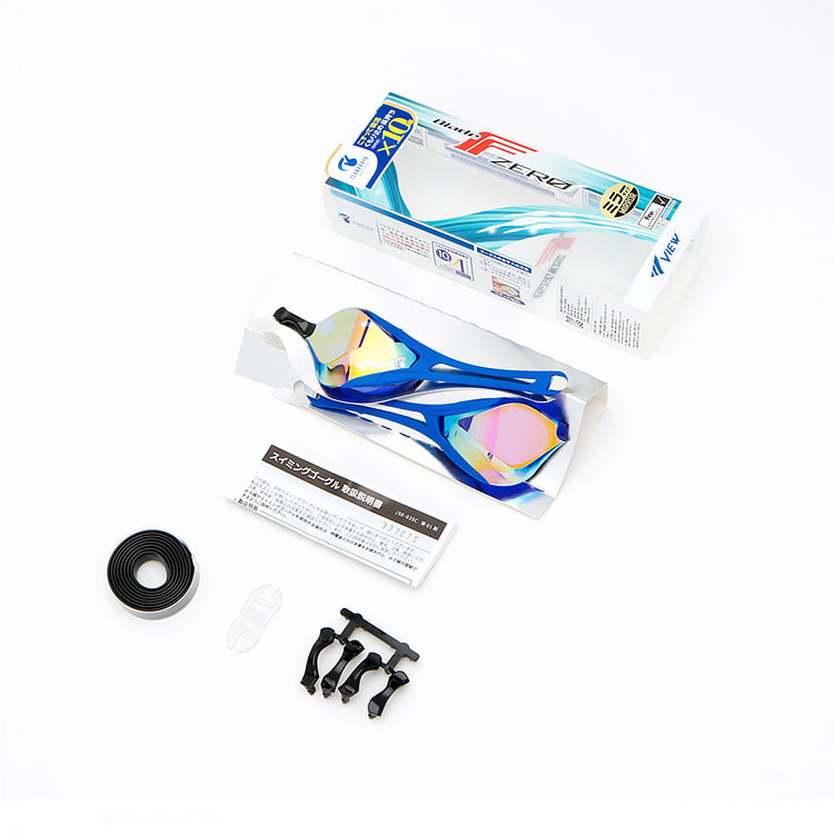 VIEW BladeF Zero Swipe Antifog Mirrored Non-Cushioned Goggles Yellow Black [V128SAM (CBO) World Aquatics Approved] 디테일