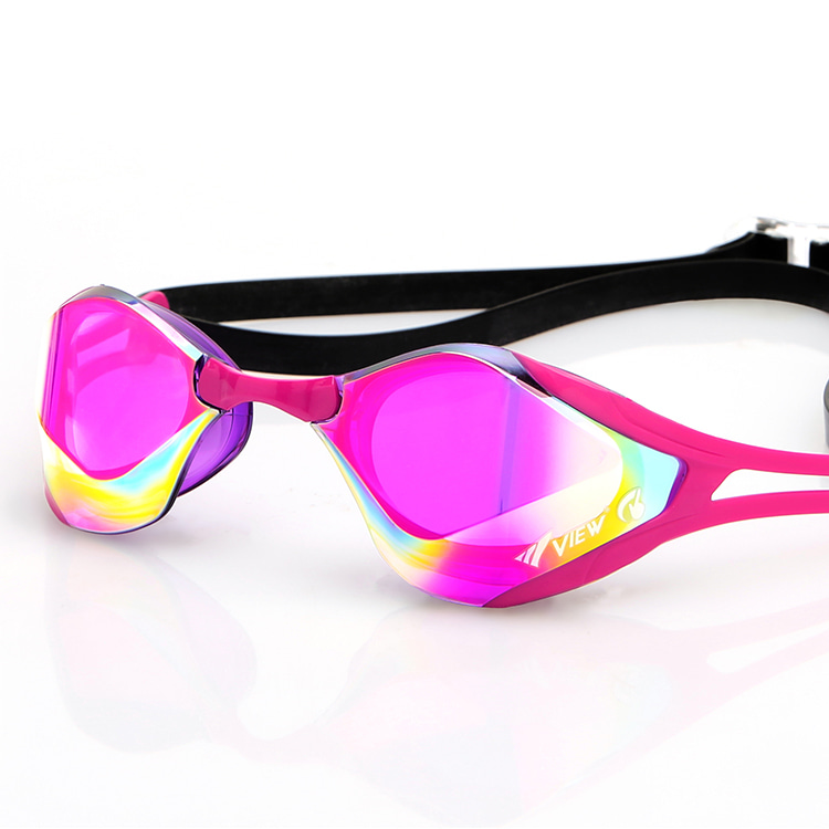 VIEW Blade F Zero Swipe Mirrored Non-Cushion Swim Goggle Pink [V128SAM (VOP) FINA Approved ] 디테일