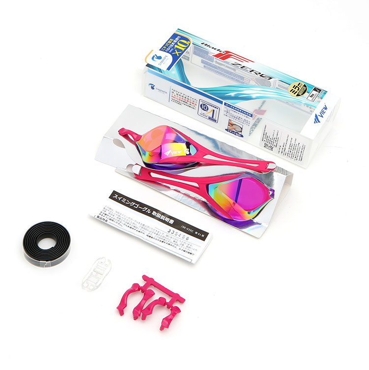 VIEW Blade F Zero Swipe Mirrored Non-Cushion Swim Goggle Pink [V128SAM (VOP) FINA Approved ] 디테일