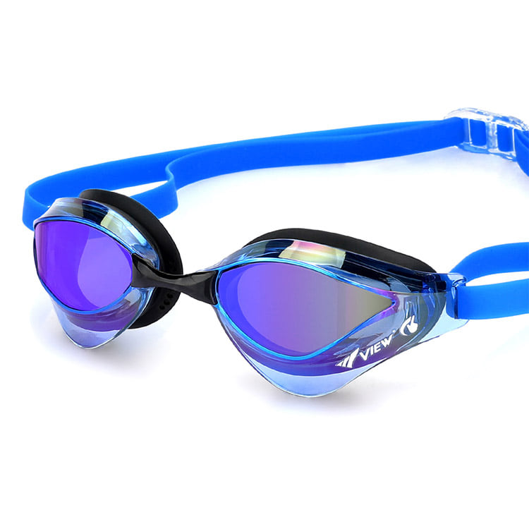 VIEW Blade Orca Swipe Antifog Mirrored Goggles Blue Purple [V230ASAMC (SKBL) World Aquatics Approved] 디테일