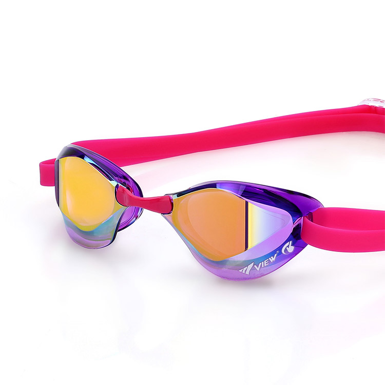 VIEW BladeF Swipe Antifog Mirrored Non-Cushioned Goggles Purple [V122SAM (VOORM) World Aquatics Approved] 디테일