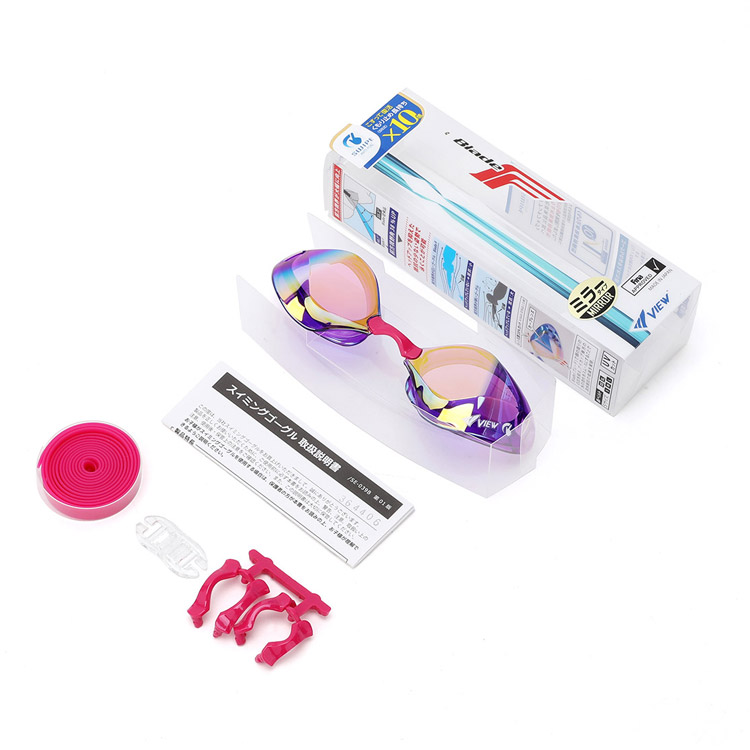 VIEW BladeF Swipe Antifog Mirrored Non-Cushioned Goggles Purple [V122SAM (VOORM) World Aquatics Approved] 디테일