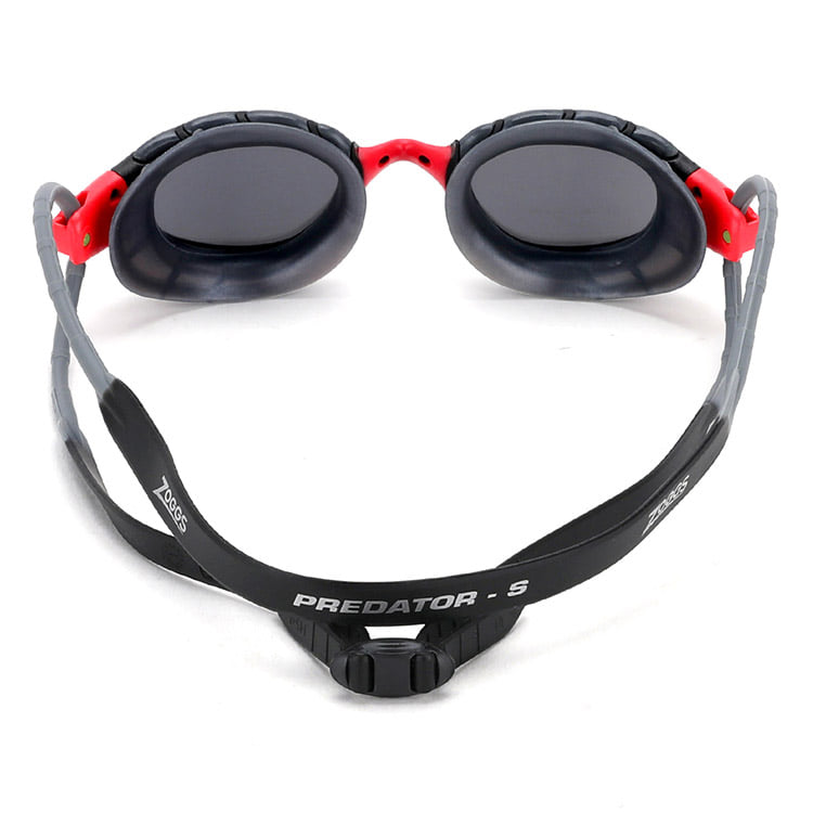 ZOGGS Predator Titanium Mirrored Goggles Red Gray [461065 (RDGYMSM) World Aquatics Approved + Antifog Giveaway] 디테일