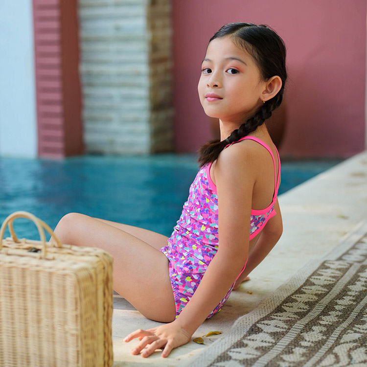 LEMANGO Kids Heart Pop Pop Open Back Swimsuit Pink [LSGON10042265 Girls] 디테일
