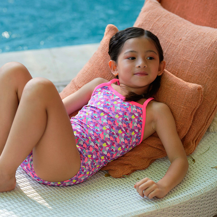LEMANGO Kids Heart Pop Pop Open Back Swimsuit Pink [LSGON10042265 Girls] 디테일