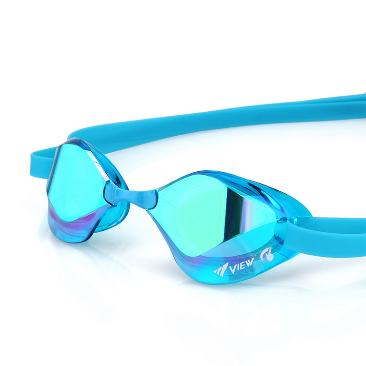 VIEW Blade F Swipe Mirrored Non-Cushion Swim Goggle Emerald [V122SAM (AMEM) FINA Approved] 디테일