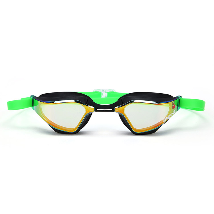 SWANS Valkyrie Premium Antifog Mirrored Goggles Green Orange [MSR-012M AB (GOR) World Aquatics Approved] 디테일