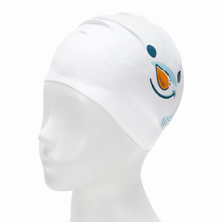KITSCH PITCH Zoom In Snowman Silicone Swim Cap White [KPD1CS004 (WHT)] 디테일