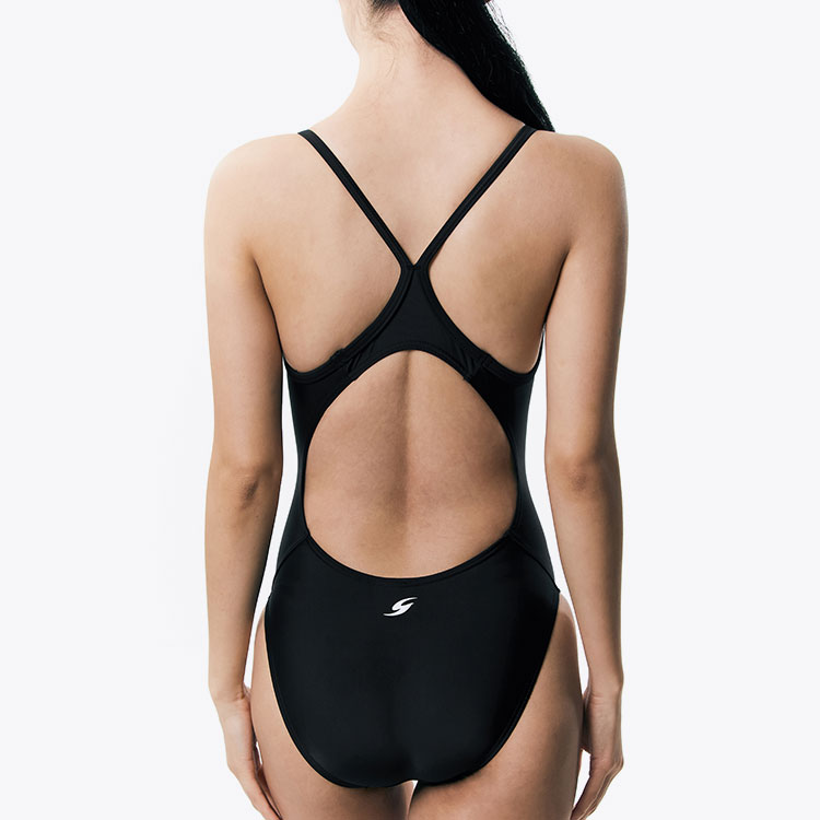 SENTI Women's Black Swan Open Back Swimsuit Black [WSM-2005 (BLK)] 디테일