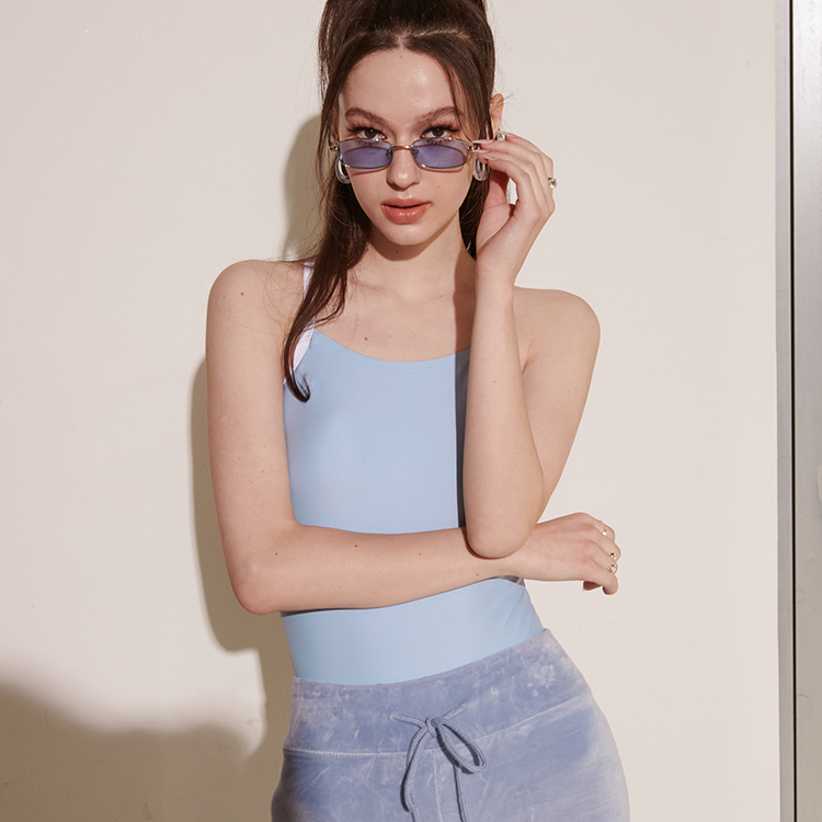 SWAVE レディース Pixie Double Crossバック水着 Pastel ブルー [SWD1WS003-1 (P/BLU) フィットネス水着 おしゃれ] 디테일
