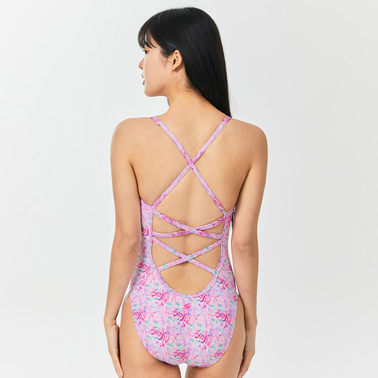 SENTI Women's Blooming Season Serenity Double Cross Back Swimsuit Pink [WSM-24938 (PK)] 디테일