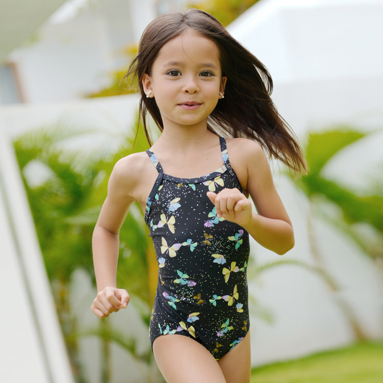 LEMANGO Kids Psyche Open Back Swimsuit Midnight Black [LSGON10003410 Girl's] 디테일