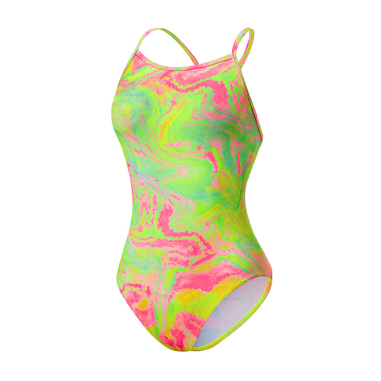 SENTI Women's Blooming Season Valentine's Double Cross Tie Back Swimsuit Lime [WSM-24939] 디테일