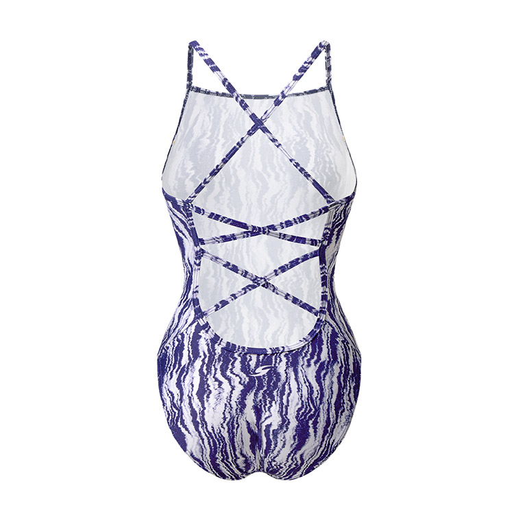 SENTI Women's Blooming Season Grand Blue Double Cross Back Swimsuit Navy [WSM-24943] 디테일