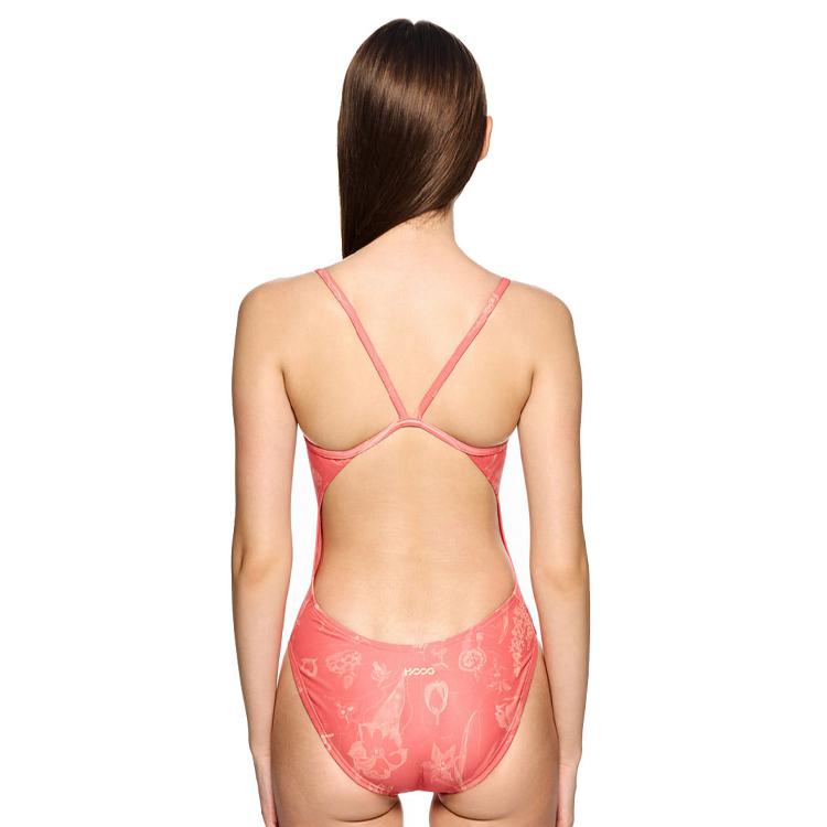 HOOG Women's Rococo High V-Back Swimsuit Vermillion [WHA2167] 디테일