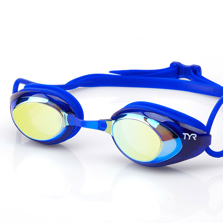 TYR Blackhawk Racing Mirrored Goggles Silver Gold Royal [LGBHM 755 World Aquatics Approved] 디테일