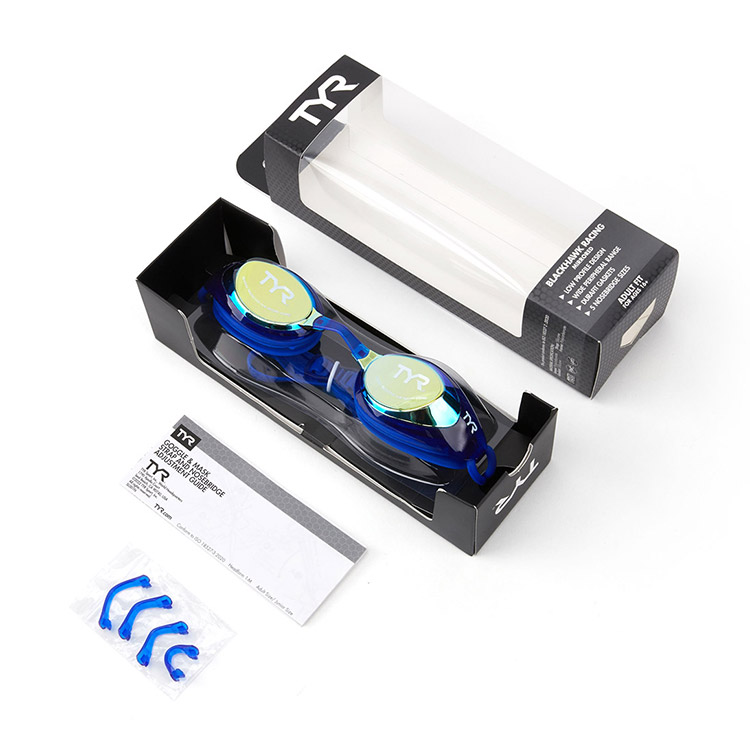 TYR Blackhawk Racing Mirrored Goggles Silver Gold Royal [LGBHM 755 World Aquatics Approved] 디테일
