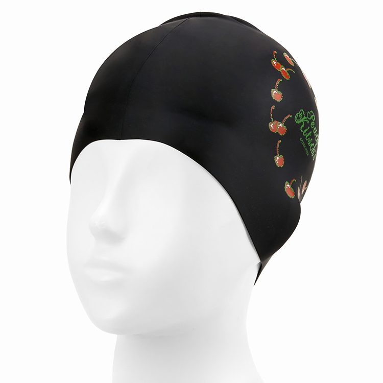 KITSCH PITCH Cherry Cake シリコン スイムキャップ ブラック [KPE1CS011 (BLK) 水泳帽] 디테일