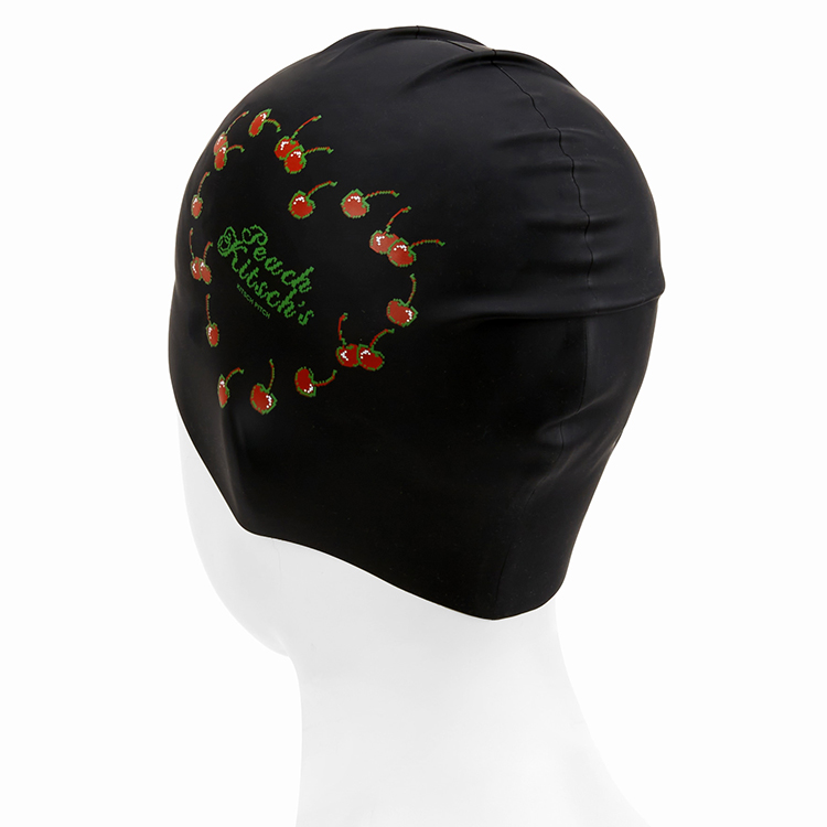 KITSCH PITCH Cherry Cake シリコン スイムキャップ ブラック [KPE1CS011 (BLK) 水泳帽] 디테일
