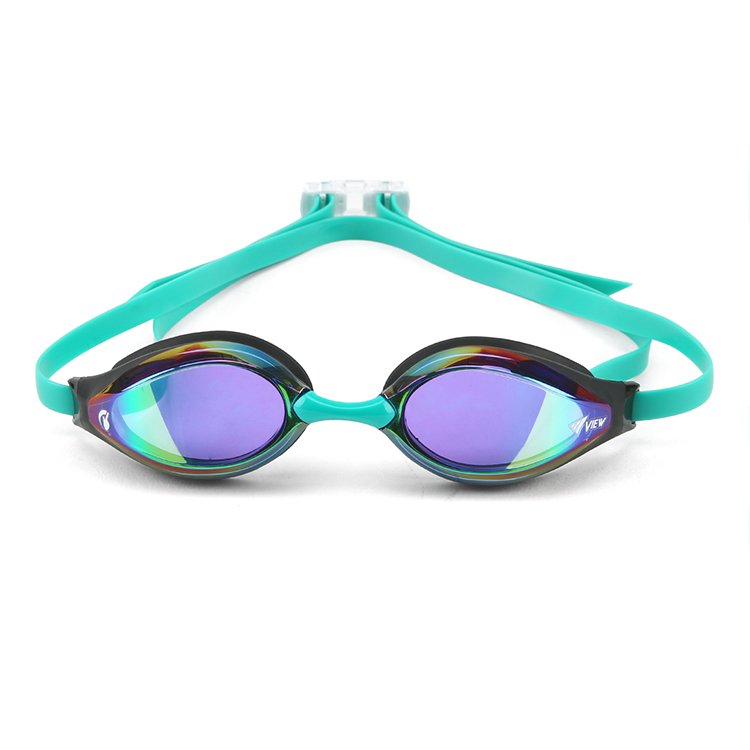 VIEW El Flexible Fit Swipe Antifog Mirrored Goggles Blue [V240ASAM (BLEM) World Aquatics Approved] 디테일