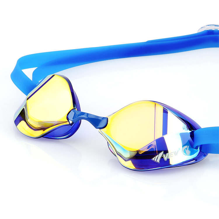 VIEW BladeF Swipe Antifog Mirrored Non-Cushioned Goggles Blue Orange [V122SAM (CBLOR) World Aquatics Approved] 디테일