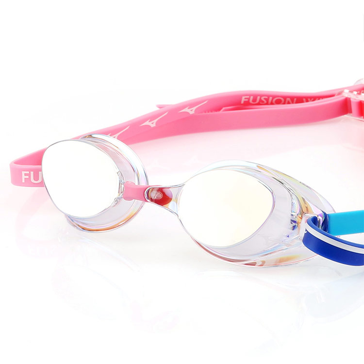 MIZUNO Accel Eye Fusion Water Mirrored Non-Cushioned Goggles Clear Pink [N3XEC08108 World Aquatics Approved] 디테일