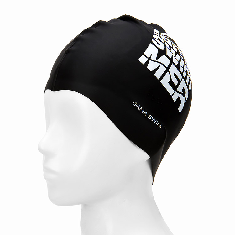 GANA SWIM Swim Dot I Am a Swimmer Braille Silicone Swim Cap Black [GS-SDSC005 (BLK)] 디테일