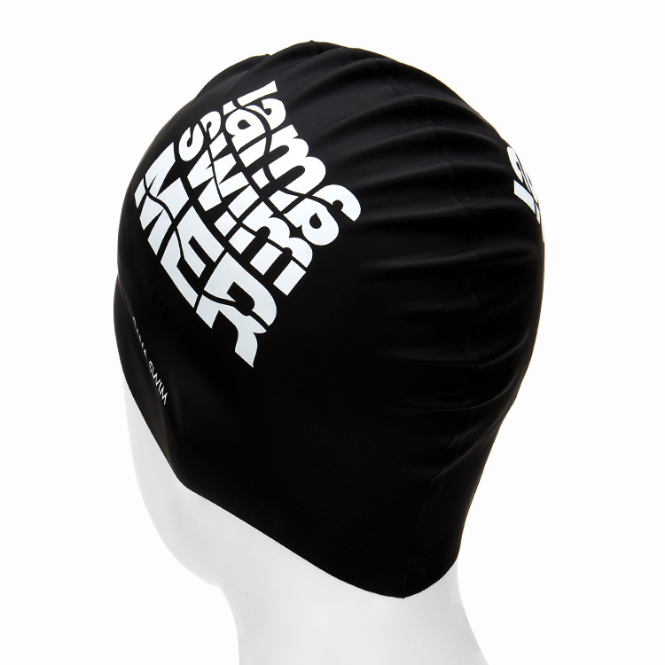 GANA SWIM Swim Dot I Am a Swimmer Braille Silicone Swim Cap Black [GS-SDSC005 (BLK)] 디테일